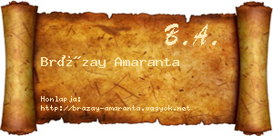 Brázay Amaranta névjegykártya